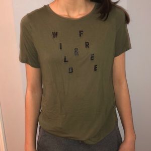 “wild and free” green short sleeve tee